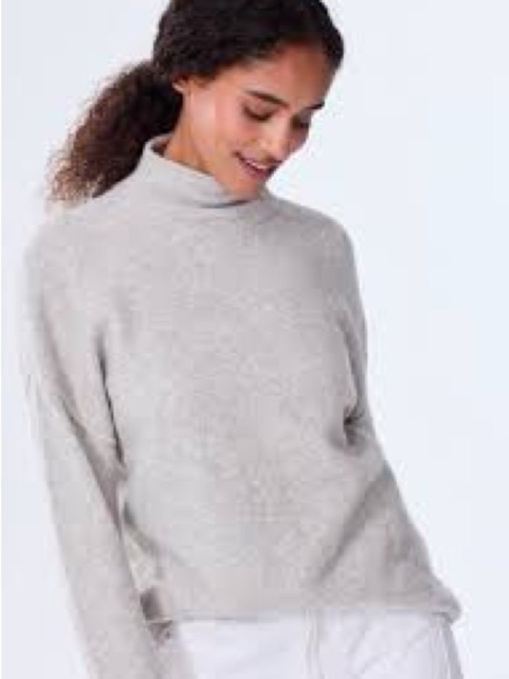 Alice Walk Women's Grey Turtleneck Sweater-size XS yak blend